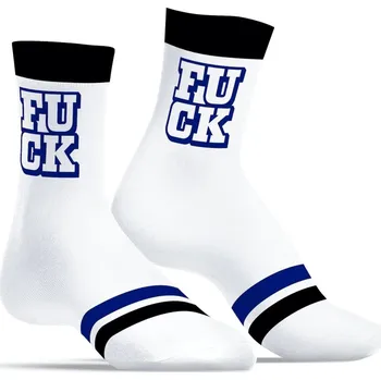 Pánské ponožky SneakXX University FUCK, bílé bavlněné ponožky