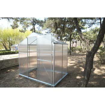 Skleník Skleník se základnou BestBerg BBGH-406S / 2,5 m² / 130 x 190 x 194 cm / stříbrná