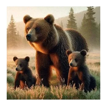 Pohlednice 3D Bear Family Sq Ca