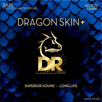 Struna pro kytaru a smyčcový nástroj DR Strings Dragon Skin+ Coated Nickel Medium 45-105 Struny pro baskytaru (Jako nové)