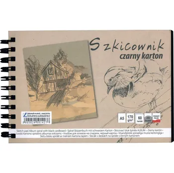 Skicák v deskách černý p A5/60l 170g SP