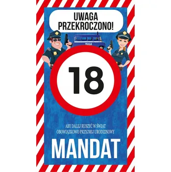 Přání k 18. narozeninám - Pokuta k vyplnění