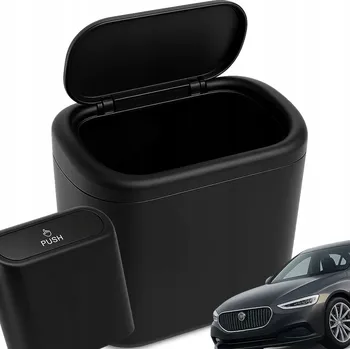 Odpadkový koš Závěsný koš do auta DKM s víkem, černý, 15,5 x 6,5 x 14 cm