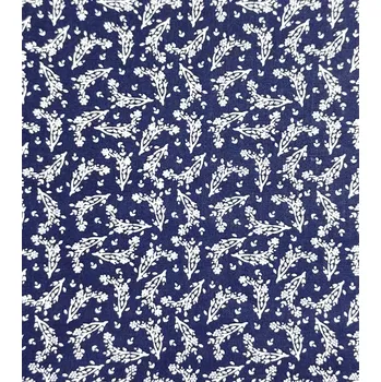 Bavlněná látka větvičky na modré plátno 142 cm | RTex