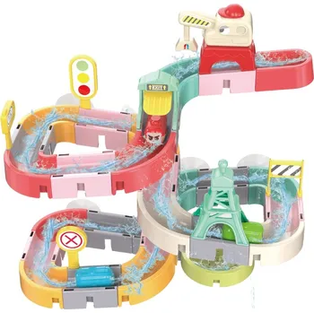 Výuková hračka DIY Kuličková dráha do vody - Doprava (47 ks)