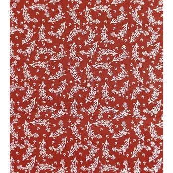 Bavlněná látka větvičky na červené plátno 142 cm | RTex