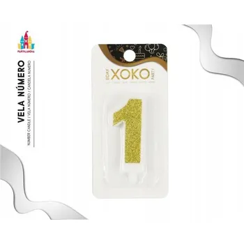 Dortová svíčka Zlatá třpytivá svíčka číslice 1 na dort k narozeninám