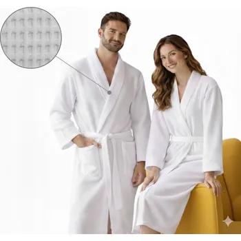 Dámský župan Vaflový župan 100% Bavlna Bílý | Spa, Hotel, Domácnost | Unisex M-2XL