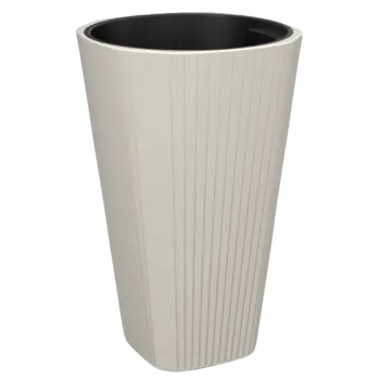 Květináč LAMELA MUZA květináč krémový 39x39x61cm