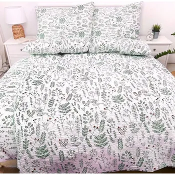 Povlečení Francouzské krepové povlečení 240x220 Herbář Zelený II.jakost Zapínání: zip, Velikost polštáře: 2x70x90 Šev uprostřed