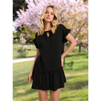 Dámské šaty Sinsay - Mini šaty s&nbsp;volány - černá - 3575Z-99X - 3575Z-99X-XS-1