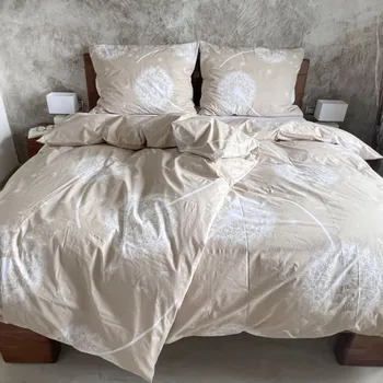 Povlečení Bavlněné povlečení 140x260 Pampelišky béžové II.jakost Zapínání: zip, Velikost polštáře: 70x90