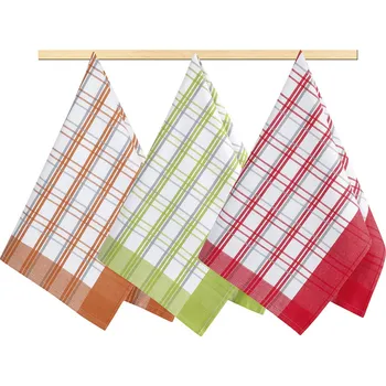 Utěrka Brotex Kuchyňská utěrka 50x70cm oranžová,červená, zelená kostka