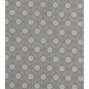 Bavlněná látka sedmikrásky mřížka šedá plátno 142 cm | RTex