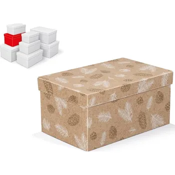 Dárková taška Krabice dárková vánoční B-V008-D 22x14x11cm