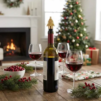 Vánoční zátka na víno stromek ALTOM DESIGN 10,5 cm zlatá