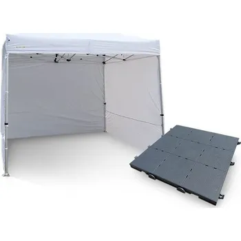 Zahradní stan Nůžkový Párty stan 3x3m ALU Premium 4ks plné bočnice + PLASTOVÁ PODLAHA 36ks barva Černá