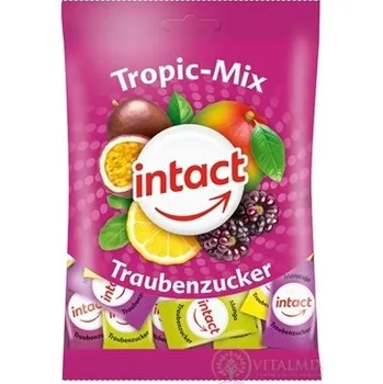 Cukr INTACT Tropic - Mix Hroznový cukr pastilky s příchutí tropického ovoce 100 g