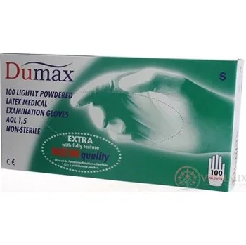 Pracovní rukavice Lalan DUMAX RUKAVICE latexové vyšetřovací nesterilní pudrované, velikost S; 100ks