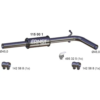 Tlumič výfuku Střední tlumič výfuku ERNST 115001