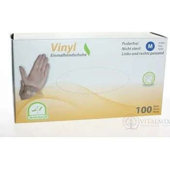 Pracovní rukavice Medi-Inn Rukavice vinylové vel. M nepudrované, 100 ks