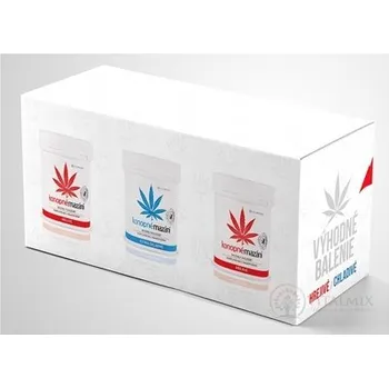 Masážní přípravek Pharmadis&nbsp;Konopné mazání výhodné balení (hřejivé 2x250 ml + chladivé 250 ml),