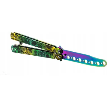 kapesní nůž Tréninkový motýlek, motýlkový nůž balisong rainbow dino CS:GO