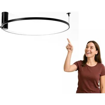 Stropní svítidlo LED na kruhu černé barvy s možností změny barvy HORIK Zuma Line