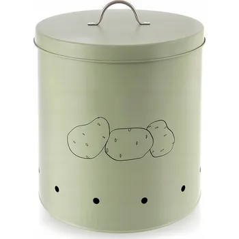 Dóza na potraviny KOVOVÁ NÁDOBA NA ZELENINU A OVOCE ZELENÁ KUCHYŇSKÁ PLECHOVKA VELKÁ 8,7 L