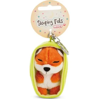Peněženka NICI klíčenka spící Liška 12 cm, zelený košík, GREEN