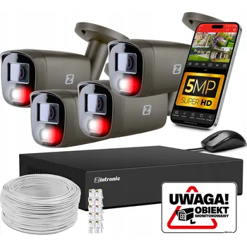 IP kamera SADA KAMER PRO MONITORING 5MPX IP POE 4 Detekce lidí, bez disku