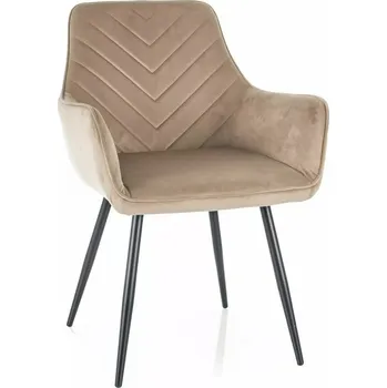 Křeslo Sametové jídelní křeslo Fin béžové
