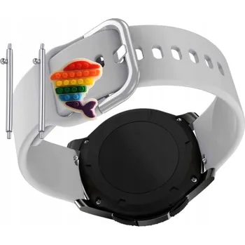 Řemínek na hodinky Řemínek Řemínek Silikonový Šedý Smyčka univerzální 22mm