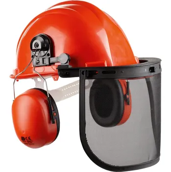 Pracovní přilba PRAPOR WALD / Set pro lesníky - oranžová Nastavitelná