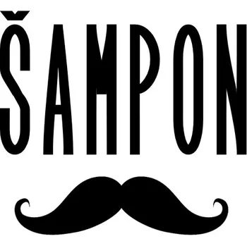 Dóza na potraviny Označto Štítek/nálepka do koupelny Šampon - SLIM, knír Barva písma: Stříbrná