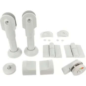 Dveřní kování Kování pro sanitární WC kabiny Hakner 16-18 mm šedá pravá sada