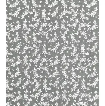 Bavlněná látka větvičky na šedé plátno 142 cm | RTex