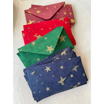 Obálka Pod Rukama Obálka DL z nepálského papíru vánoční Barevnost: modrá