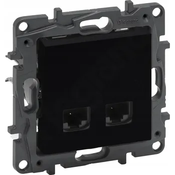 Elektrická zásuvka NILOE Step Zásuvka 2x RJ45 kat. 5e černá 863560