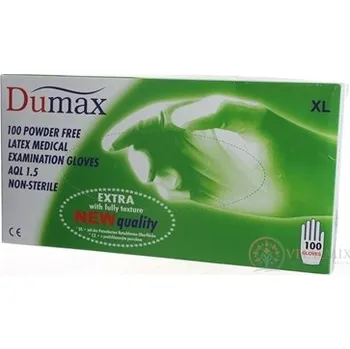 Pracovní rukavice Lalan DUMAX RUKAVICE latexové vyšetřovací nesterilní bez pudru, velikost XL; 100ks