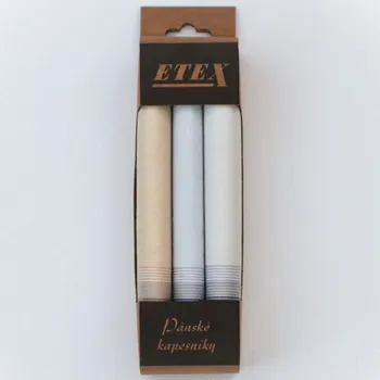 ETEX Pánské látkové kapesníky v malé krabičce M5 - 3 kusy