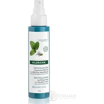 Kosmetika Klorane Máta vodní osvěžující mlha pro vlasy vystavené znečištěnému ovzduší 100 ml
