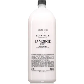Koupelová kosmetika L’Occitane Shea Butter La Mousse krémové tekuté mýdlo na ruce náhradní náplň 500 ml