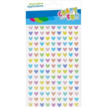 samolepka DEKORATIVNÍ OZDOBA SAMOLEPKY SRDÍČKA PASTELOVÉ 35 KS VALENTÝN CRAFT WITH FU