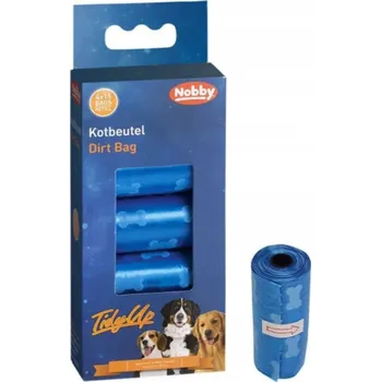 sáček na exkrement Sáčky na psí exkrementy TidyUp Nobby 4 role po 15 ks - modré s tlapkami