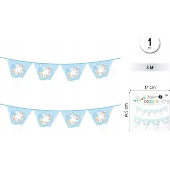 Girlanda s jednorožcem - dekorace na oslavu, 3 m
