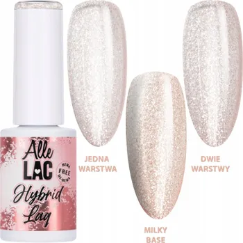 Lak na nehty Hybridní lak ALLELAC 6g LED/UV Gel Polish Nude Glitter Béžový s třpytkami