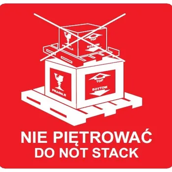 Samolepící etiketa Etiketa "Neklást na sebe" / "Do not stack" pro kurýry, 500 ks
