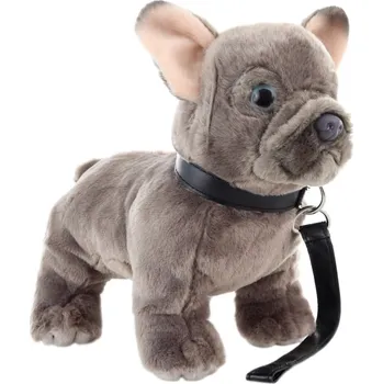 plyšák Plyš Francouzský buldoček s vodítkem 23 cm