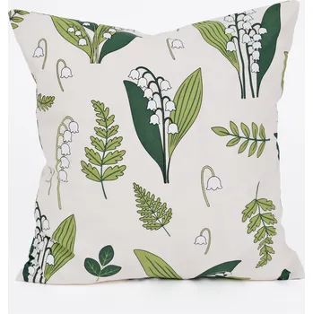 Bavlněný povlak na polštář Renforcé 40 × 40 cm - Konvalinky přírodní